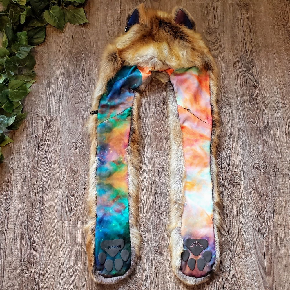 Spirit Hoods Black Milk Red Fox Galaxy Hood Hat Festival Indie Rainbow Boho